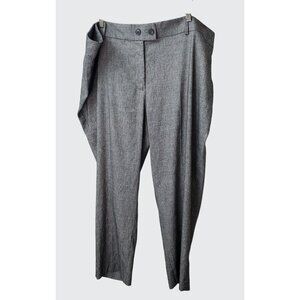 NWT Loft Plus Womens Slim Fit Trousers Size 26 Black White Tweed
